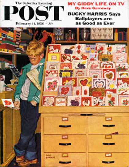 Saturday Evening Post - 1956-02-11: First Valentine (Richard Sargent)