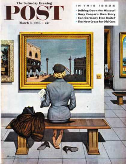 Saturday Evening Post - 1956-03-03: Art Lover (Stevan Dohanos)
