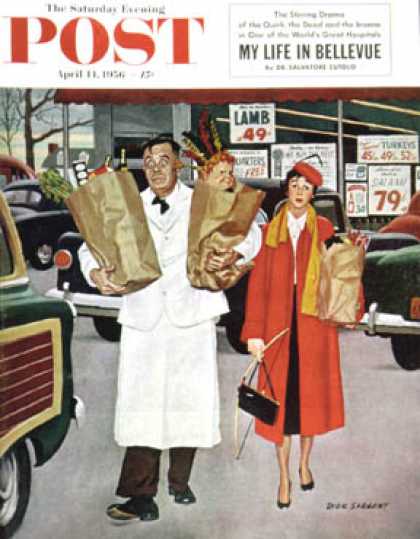 Saturday Evening Post - 1956-04-14: Sack Full of Trouble (Richard Sargent)