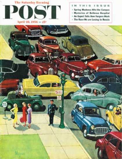 Saturday Evening Post - 1956-04-28: Traffic Jam (Earl Mayan)