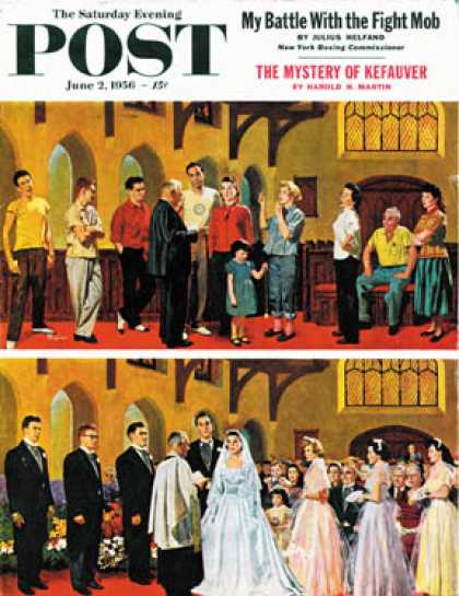Saturday Evening Post - 1956-06-02: Wedding and Rehearsal (Earl Mayan)