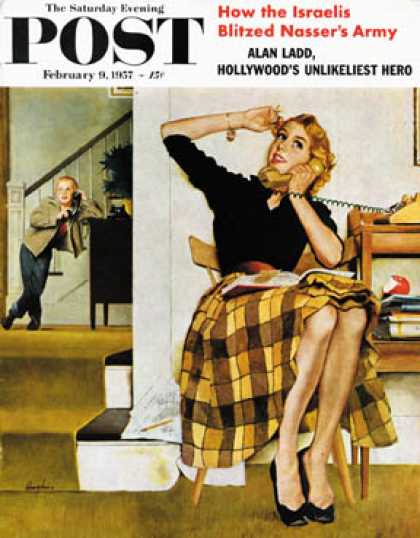 Saturday Evening Post - 1957-02-09: Eavesdropping on Sister (George Hughes)