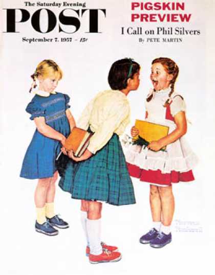 Saturday Evening Post - 1957-09-07: "Missing tooth" (Norman Rockwell)
