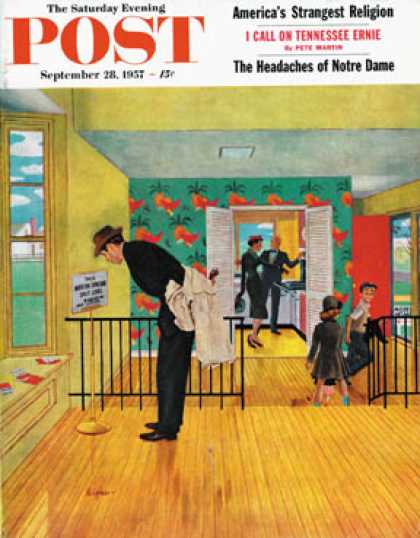 Saturday Evening Post - 1957-09-28: Model Home (George Hughes)