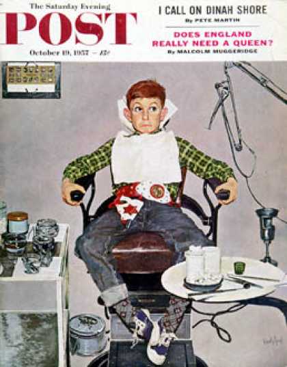 Saturday Evening Post - 1957-10-19: In the Dentist's Chair (Kurt Ard)