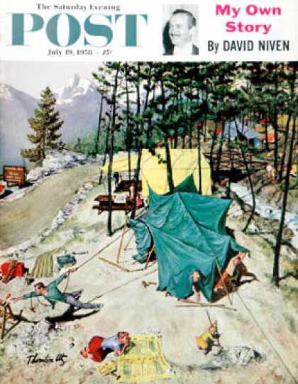 Saturday Evening Post - 1958-07-19: Making Camp (Thornton Utz)