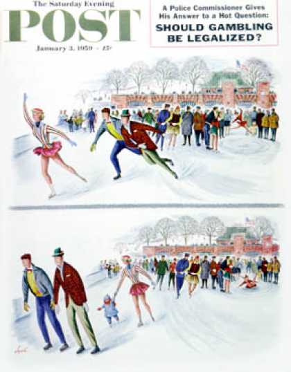 Saturday Evening Post - 1959-01-03: Hot Pursuit Turns Cold (Constantin Alajalov)