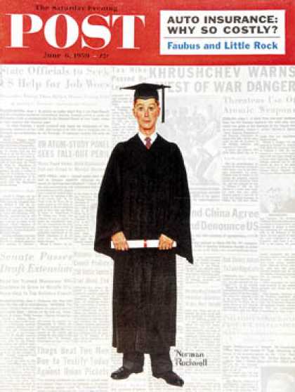 Saturday Evening Post - 1959-06-06: "Graduate" (Norman Rockwell)