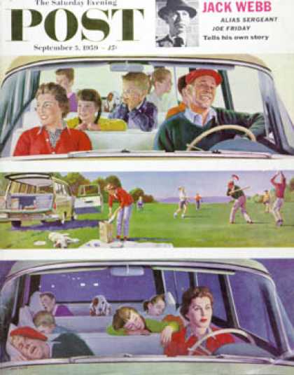 Saturday Evening Post - 1959-09-05: Before, During & After Picnic (John Falter)