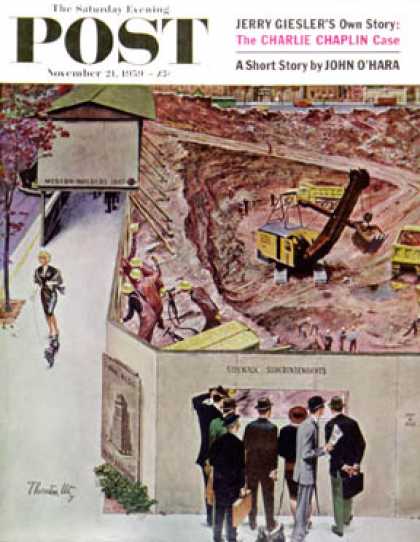 Saturday Evening Post - 1959-11-21: Sidewalk Sideshow (Thornton Utz)