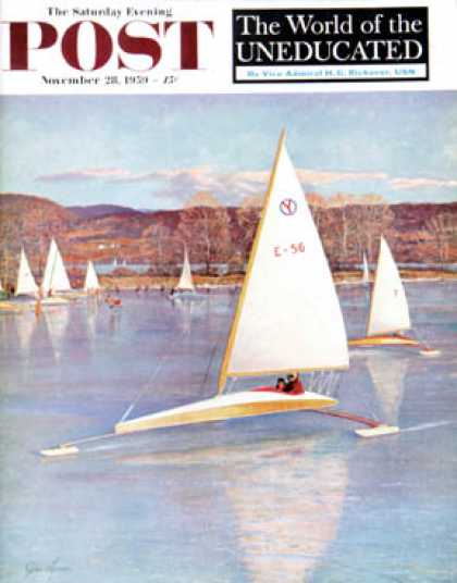 Saturday Evening Post - 1959-11-28: Iceboating (John Clymer)
