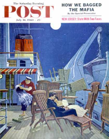 Saturday Evening Post - 1960-07-16: Romantic Night on Deck (James Williamson)