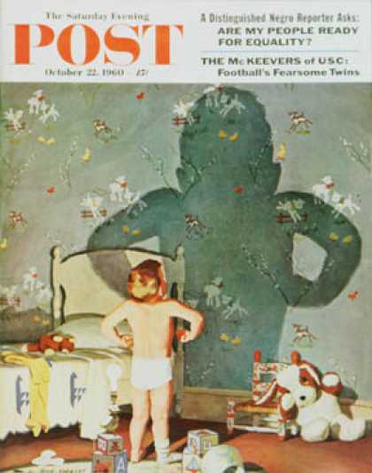 Saturday Evening Post - 1960-10-22: Big Shadow, Little Boy (Richard Sargent)