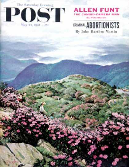 Saturday Evening Post - 1961-05-27: Appalachian Rhododendrons (John Clymer)