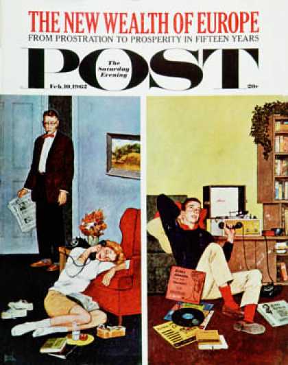 Saturday Evening Post - 1962-02-10: Cool Record (Amos Sewell)