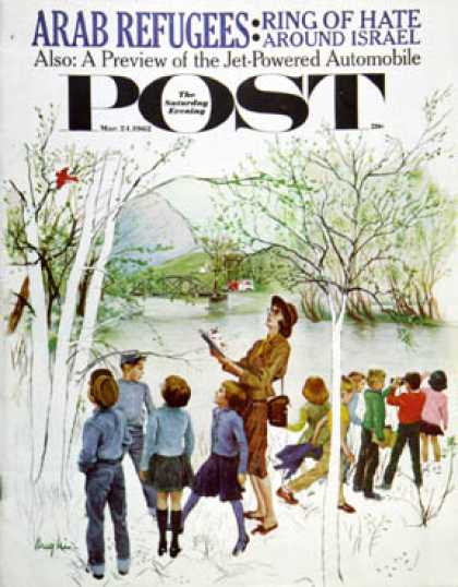 Saturday Evening Post - 1962-03-24: Distracted Hikers (George Hughes)