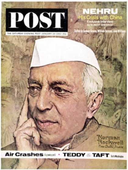 Saturday Evening Post - 1963-01-19: Nehru (Norman Rockwell)