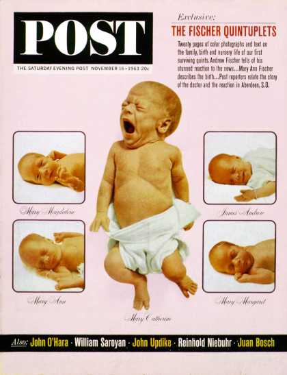 Saturday Evening Post - 1963-11-16: Fischer Quints (John Zimmerman)