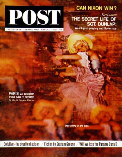 Saturday Evening Post - 1964-03-07: Lido Chorus Girl (David Douglas Duncan)