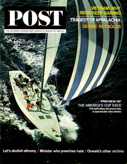 Saturday Evening Post - 1964-08-22: America's Cup (John Zimmerman)
