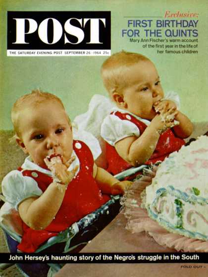 Saturday Evening Post - 1964-09-26: Fischer Quints at One Year (John Zimmerman)