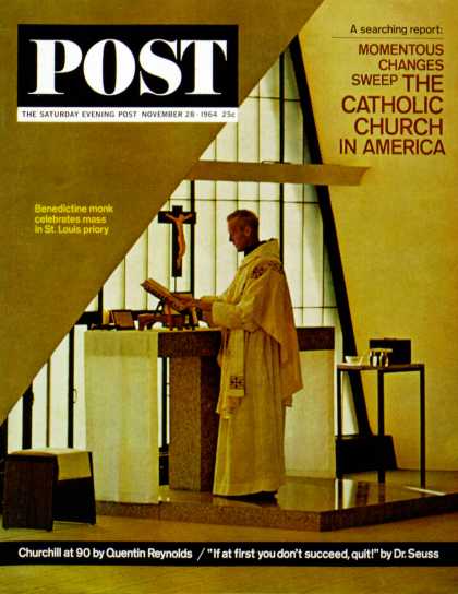 Saturday Evening Post - 1964-11-28: Benedictine Monk (Burt Glinn)