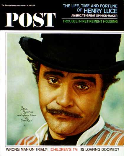 Saturday Evening Post - 1965-01-16: Jack Lemmon in "The Great Race" (Bob Willoughby)