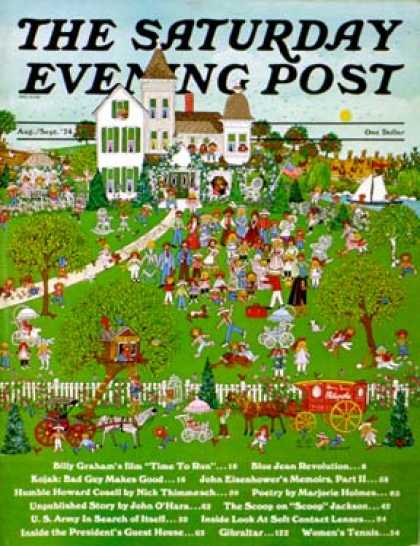 Saturday Evening Post - 1974-08-01: Lawn Party (J. Sickbert)