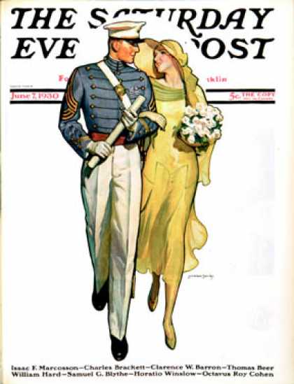 Saturday Evening Post - 1930-06-07: Military Grad and Girl (McClelland Barclay)