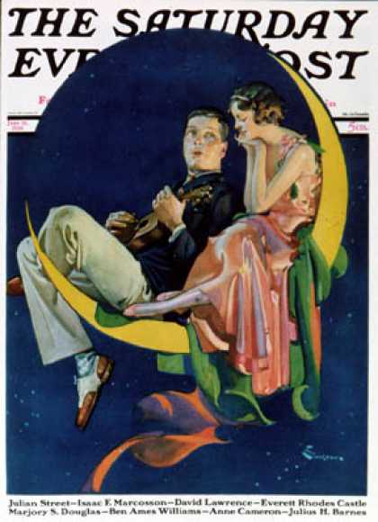 Saturday Evening Post - 1930-06-14: Crescent Moon Couple (E. M. Jackson)