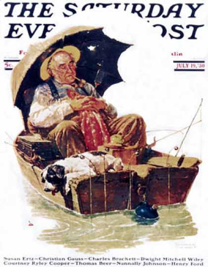 Saturday Evening Post - 1930-07-19: "Gone Fishing" (Norman Rockwell)