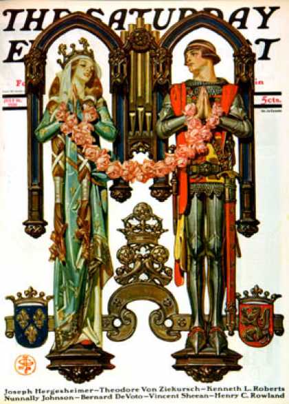 Saturday Evening Post - 1930-07-26: Henry V and His French Bride (J.C. Leyendecker)