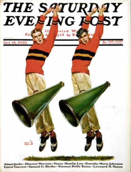 Saturday Evening Post - 1930-10-18: Cheerleaders (Sam Brown)