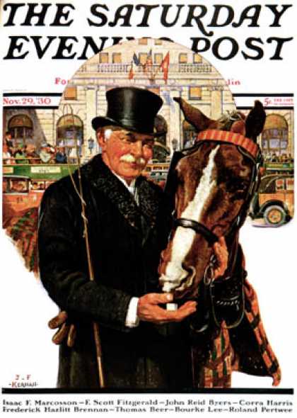 Saturday Evening Post - 1930-11-29: Coachman and Horse (J.F. Kernan)