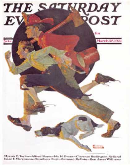 Saturday Evening Post - 1931-03-28: "To the Rescue" (Norman Rockwell)