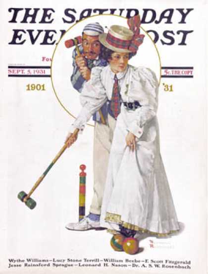 Saturday Evening Post - 1931-09-05: "Croquet" or "Wicket   Thoughts" (Norman Rockwell)