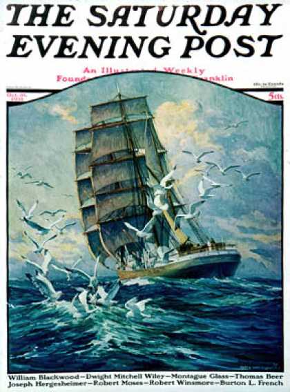 Saturday Evening Post - 1931-10-31: Storm at Sea (Anton Otto Fischer)