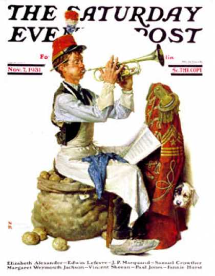 Saturday Evening Post - 1931-11-07: "Trumpeter" (Norman Rockwell)