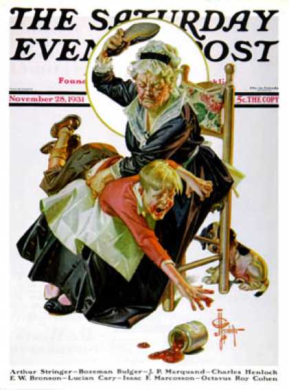 Saturday Evening Post - 1931-11-28: In a Jam (J.C. Leyendecker)