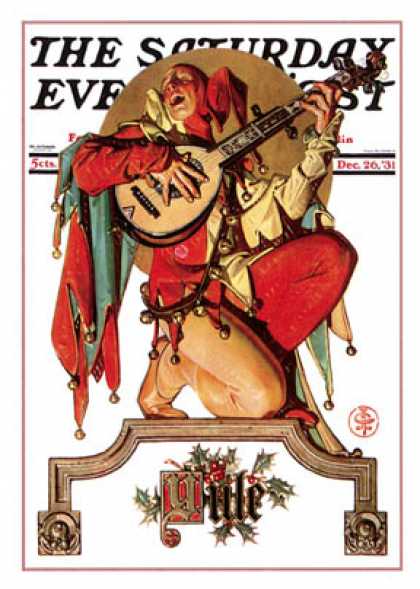 Saturday Evening Post - 1931-12-26: Musical Jester (J.C. Leyendecker)