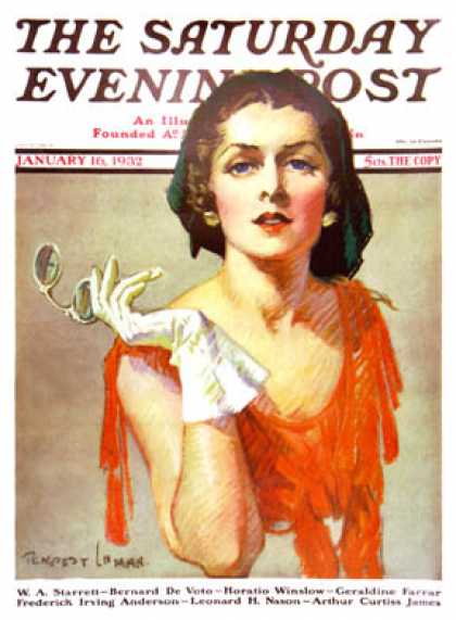 Saturday Evening Post - 1932-01-16: Woman and Pince Nez (Tempest Inman)