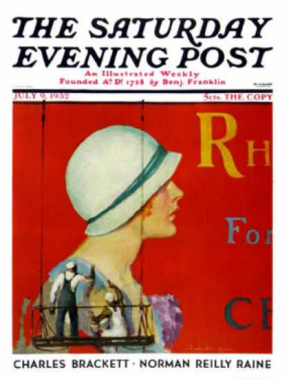 Saturday Evening Post - 1932-07-09: Billboard Painters (Penrhyn Stanlaws)
