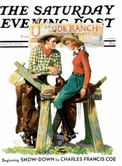 Saturday Evening Post - 1932-07-23: Dude Ranchers (Charles Hargens)