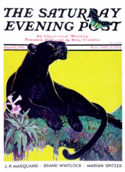 Saturday Evening Post - 1932-08-13: Black Panther (Lynn Bogue Hunt)