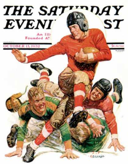 Saturday Evening Post - 1932-10-15: College Football (J.F. Kernan)