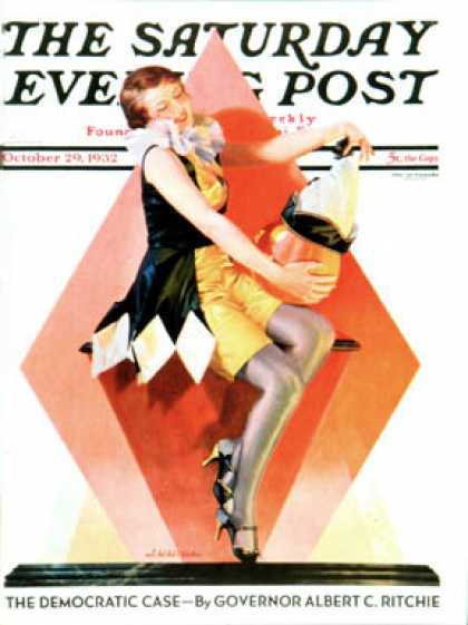 Saturday Evening Post - 1932-10-29: Halloween Harlequin (W. Wilkinson)