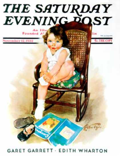Saturday Evening Post - 1932-11-12: Toddler in Rocker (Ellen Pyle)