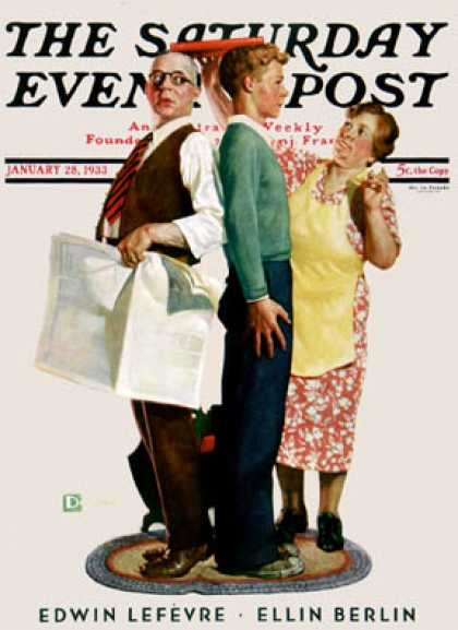 Saturday Evening Post - 1933-01-28: Height Comparison (Douglas Crockwell)