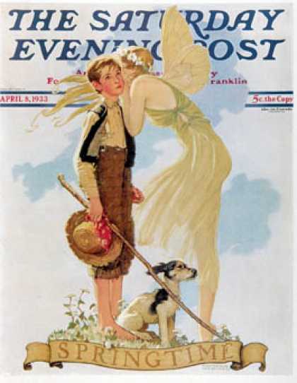 Saturday Evening Post - 1933-04-08: "Springtime, 1933" (Norman Rockwell)
