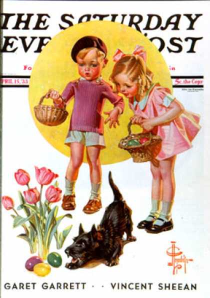Saturday Evening Post - 1933-04-15: Easter Egg Hunt (J.C. Leyendecker)